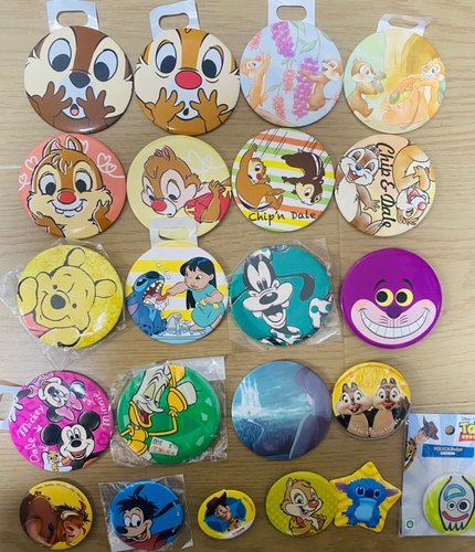 中古 东京迪士尼 徽章大饼吧唧 奇奇蒂蒂柴郡猫 高飞麦克斯史迪仔