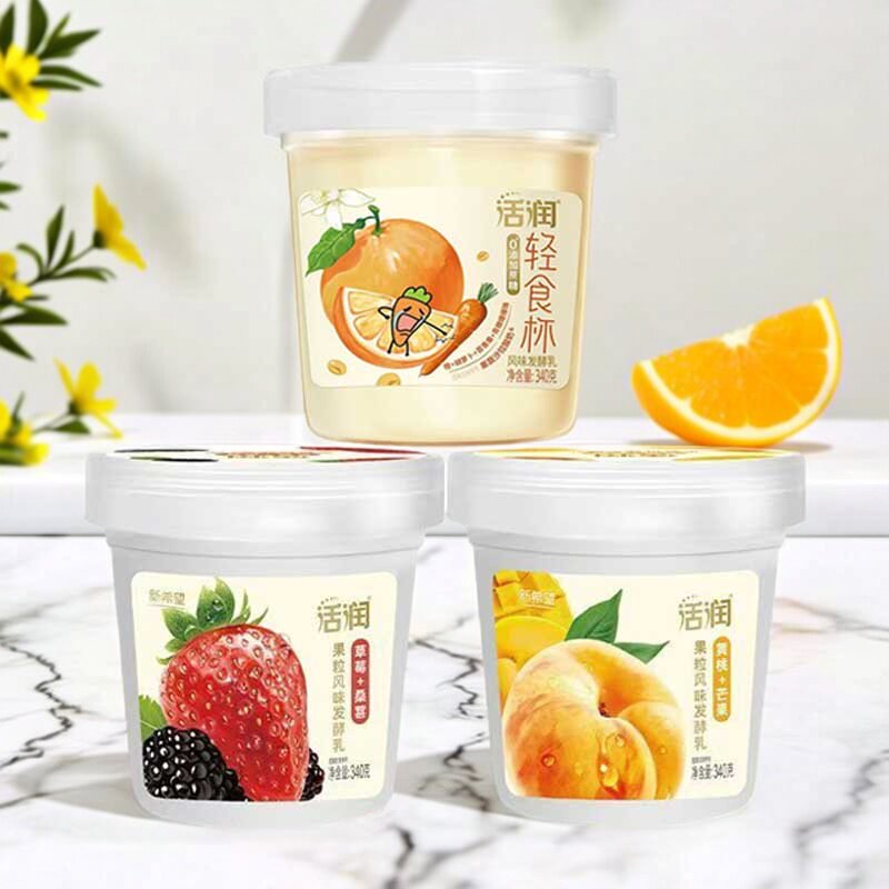 新希望琴牌活润轻食杯340g*3杯橙百香果草莓黄桃青提果蔬沙拉酸奶