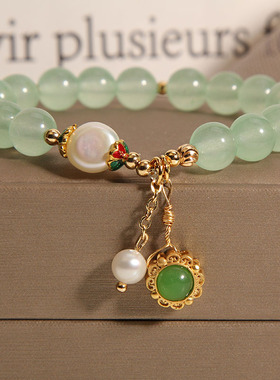 夏季葡萄绿水晶女小众手链