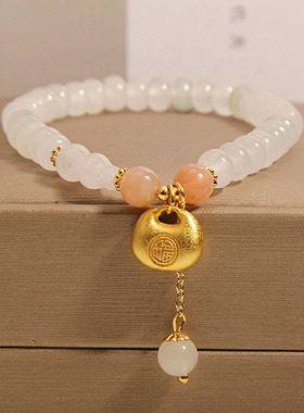 天山翠算盘珠手链女葫芦手串