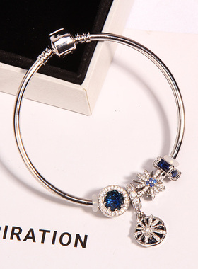 潘家风格繁星童话学生森系手镯女深蓝海洋之心星月手链女韩版简约