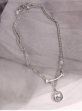 韩版ins冷淡风复古短款毛衣链