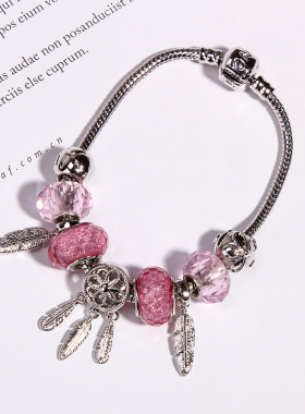 潘家风格捕梦网星空海洋之心手链