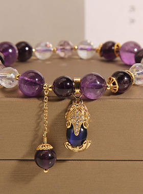 紫晶手链女招财貔貅轻奢复古手串