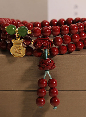 多圈朱砂手链女轻奢高级串珠手串