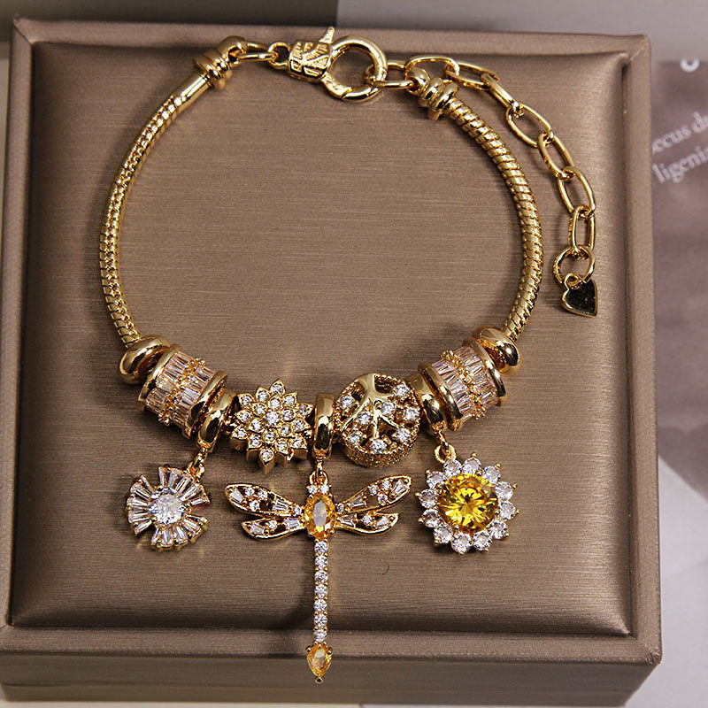 重工镀金小众轻奢蜻蜓手链精致设计感潘家风格手串复古高级感手饰