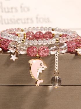 韩版儿童水晶森系学生手串