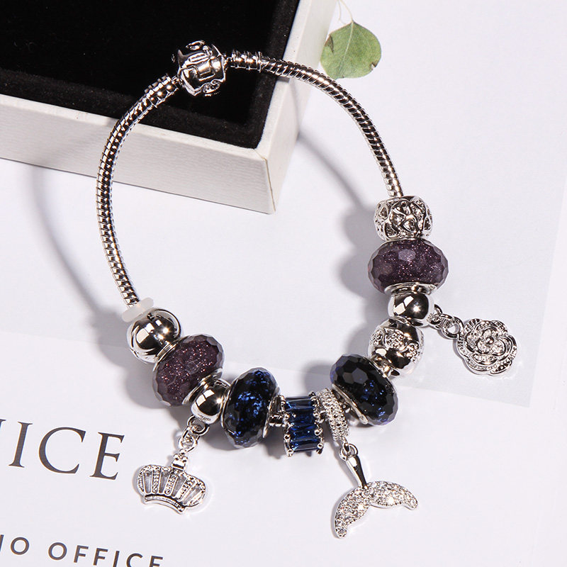 潘家风格转运珠蓝色海洋之心手串