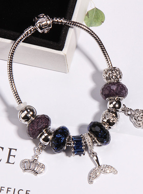 潘家风格转运珠蓝色海洋之心手串