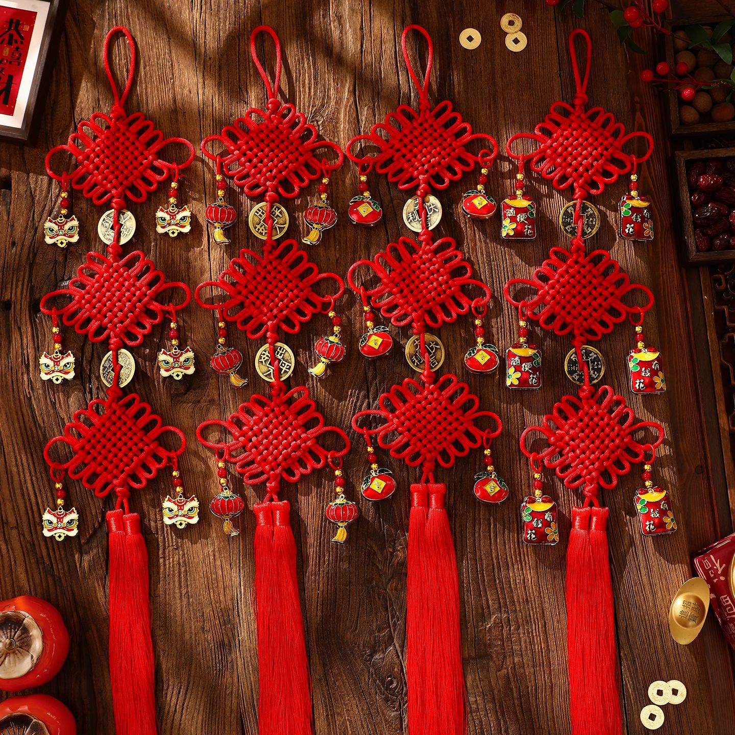 2026新款新年中国结挂饰春节客厅背景墙装饰品马年过年吉祥结挂件