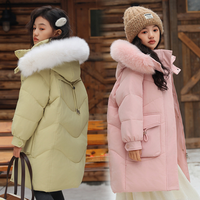 中长款加厚女童羽绒服童装