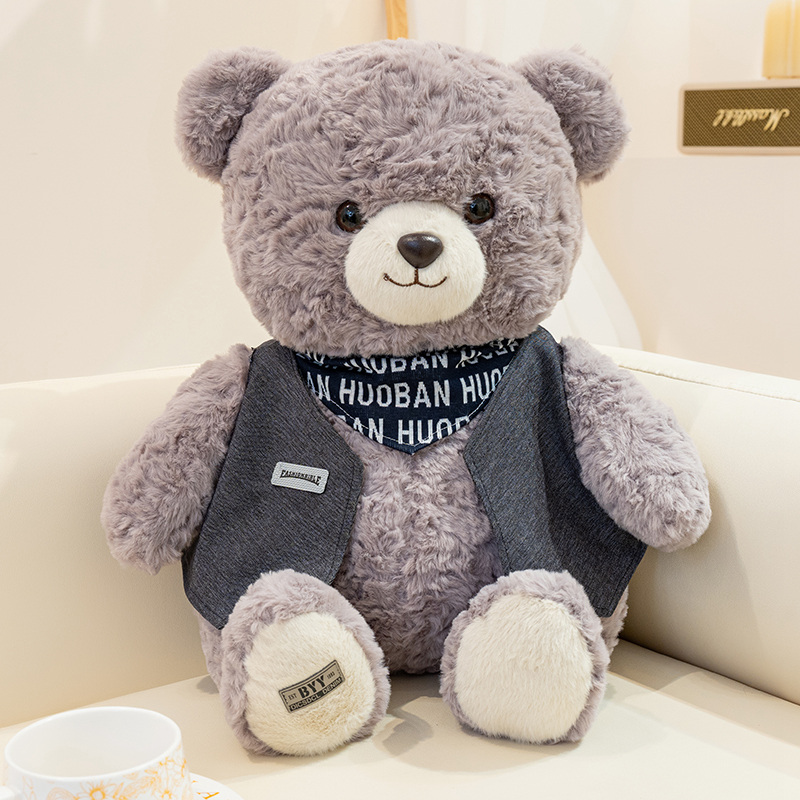 西装小熊玩偶男女孩睡觉抱枕专用