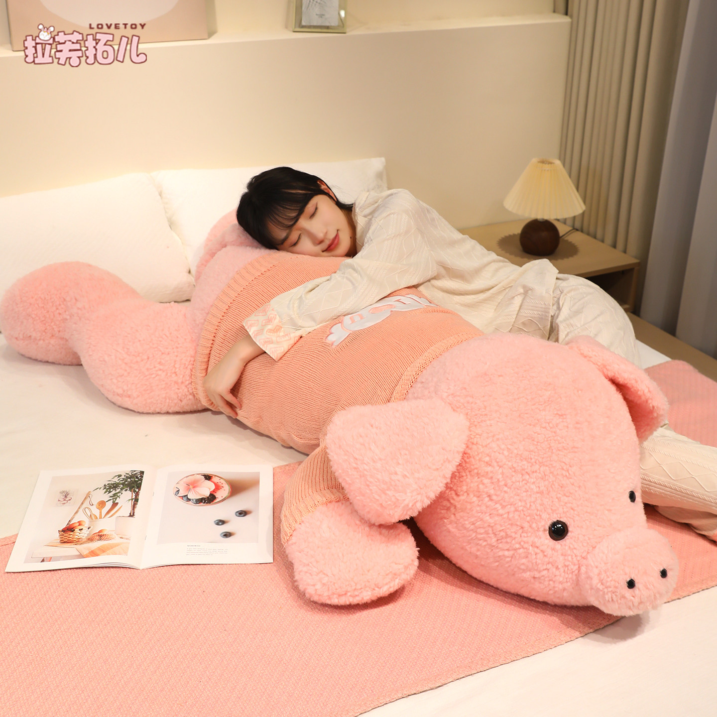 巨大号趴趴猪公仔抱枕女孩睡觉可爱小猪玩偶儿童陪伴娃娃毛绒玩具