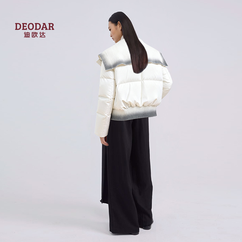 迪欧达高端羽绒服女短款2025冬季新款加厚白鸭绒防寒保暖洋气外套