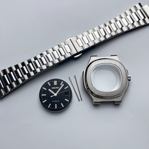 41MM鹦鹉螺精钢表壳表带字面针套