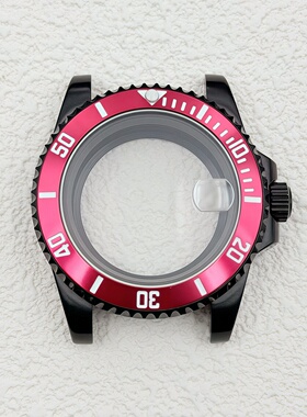 NH35机芯配件40MM水鬼代用黑色表壳蓝宝石玻璃适装NH34/NH36机芯