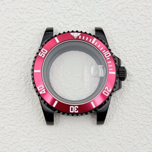 NH35机芯配件40MM水鬼代用黑色表壳蓝宝石玻璃适装NH34/NH36机芯