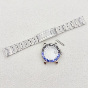 40MM改装NH35手表配件NH34表壳三株可微调表带表圈套装蓝宝石玻璃