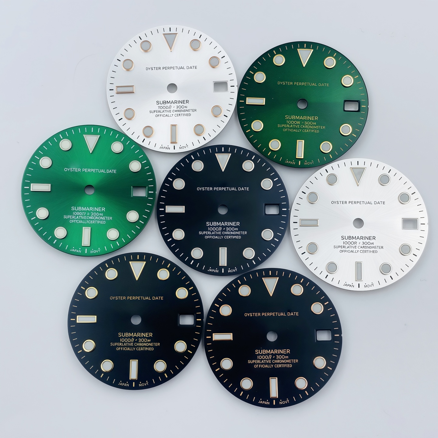 28.5MM水鬼表盘太阳纹冰蓝夜光