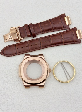 PP机械表NH35表壳配件41MM精钢蓝宝石NH38鹦鹉螺外壳皮带蝴蝶扣套