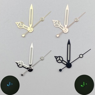 手表改装配件水鬼奔驰指针强绿夜光冰蓝夜光表针适装NH35/36机芯