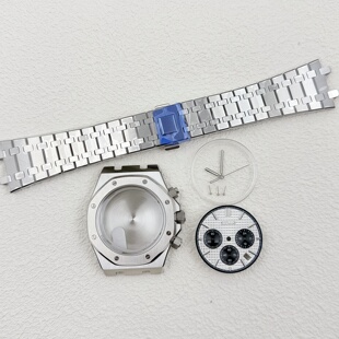 新款VK63机芯组装配件42MM橡树六针表壳表带字面针套装蓝宝石玻璃