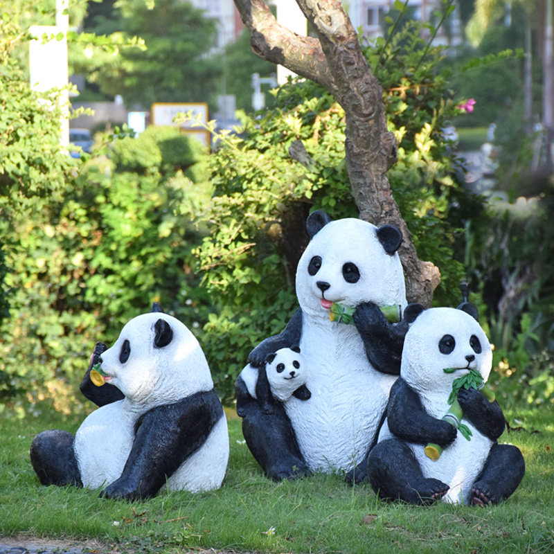 户外花园布置造景仿真动物熊猫雕塑入户庭院装饰摆件园林景观小品
