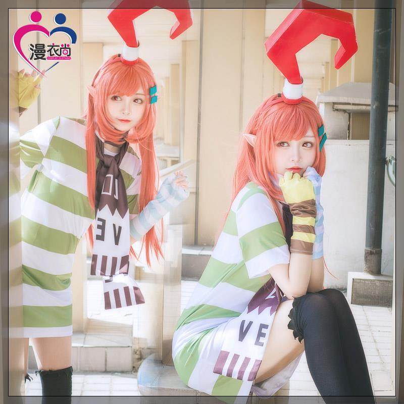 现货AOTU凹凸世界艾比cos呆毛姐姐cosplay服装女日常假发全套