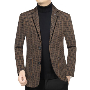 休闲小西服上衣2026春季 单西装 新款 商务爸爸装 外套潮 时尚 中年男士