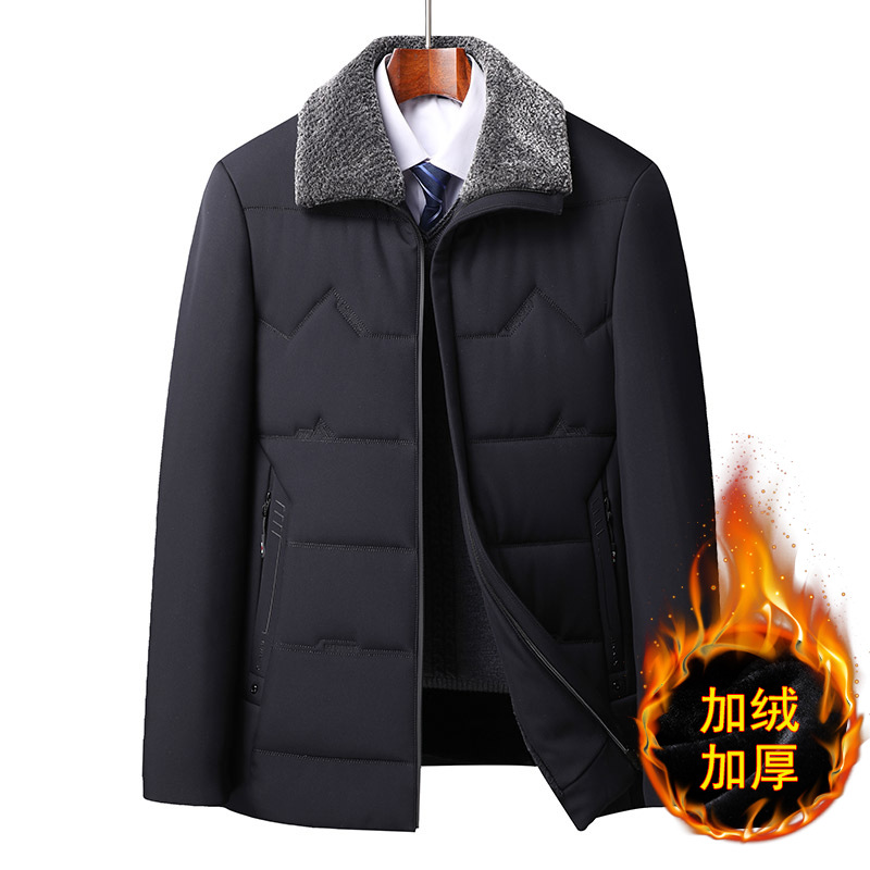 中老年人新款棉衣爸爸装冬季男士加绒加厚棉袄外套爷爷装棉服