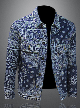 腰果花牛仔衣男女同款爆蓝色时尚高品质