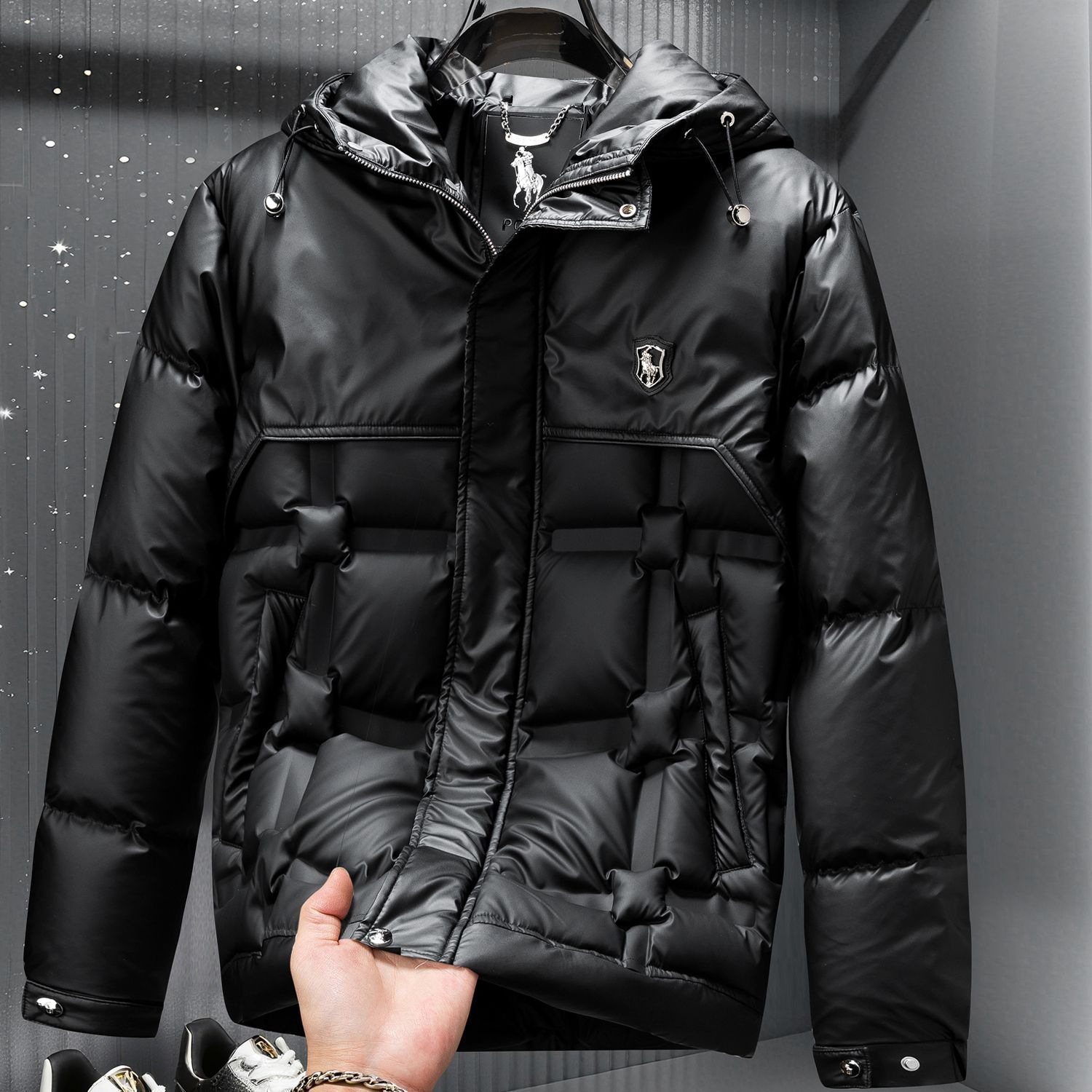 欧货连帽羽绒服男款冬季高端轻奢白鸭绒加厚防寒外套男装新款上衣