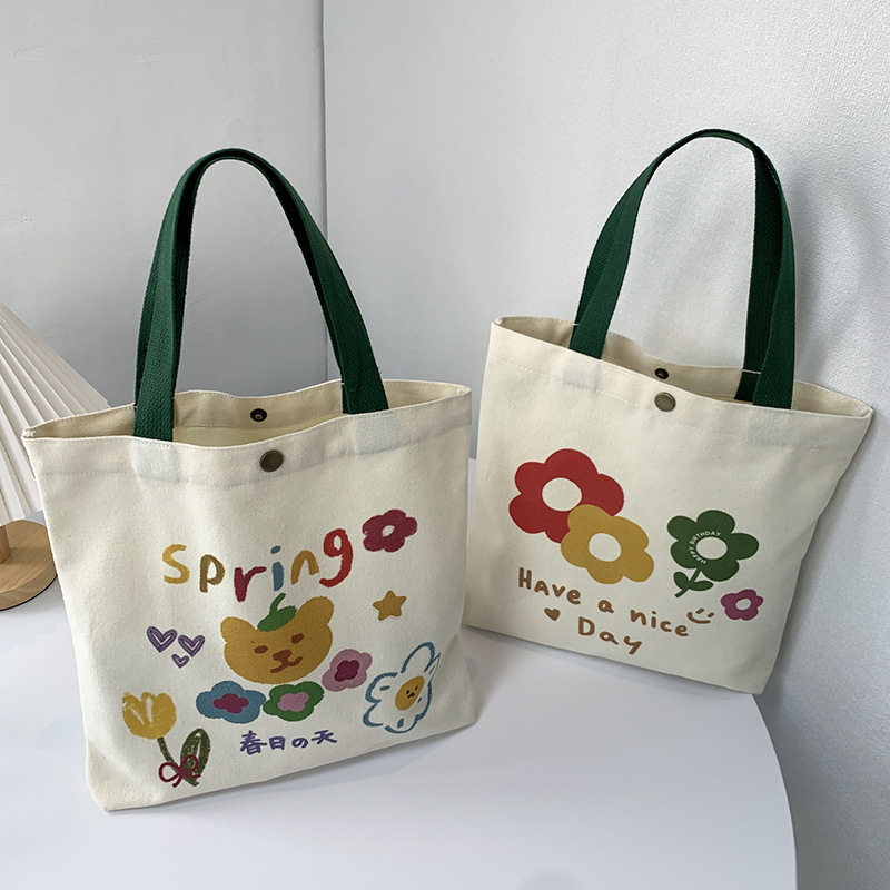 时尚百搭卡通帆布手拎包小挎包包