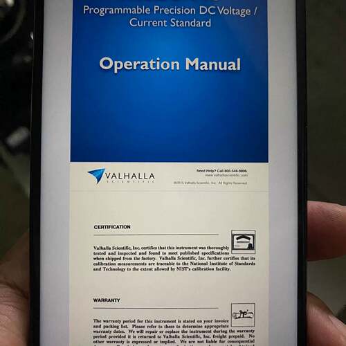 可维修Valhalla Scientific 2701C 校准规程议价