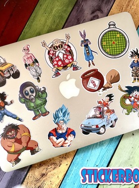 笔记本电脑贴纸旅行箱贴个性装饰贴复古钓鱼箱贴防水龙珠鸟山明贴