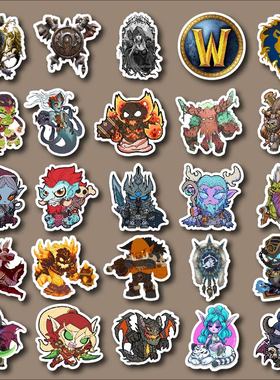 魔兽世界磨砂贴纸个性小贴箱贴水杯贴电脑贴防水贴纸个性小贴纸