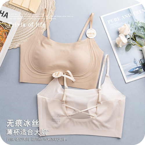 超薄隐形冰皮凉感内衣防下垂美背