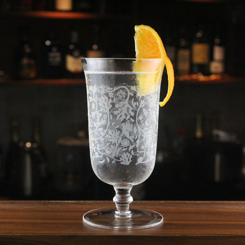 碧唯斯 无铅水晶新加坡司令鸡尾酒杯 长饮杯 烤花鸡尾酒杯 310ml
