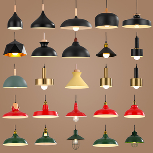 简约现代工业风餐厅吊灯创意个性 饰灯具灯罩 火锅店餐饮店铺商用装