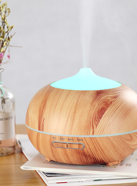 厂家跨境400ml水滴香薰机加湿器 七彩 木纹 香薰加湿器 diffuser
