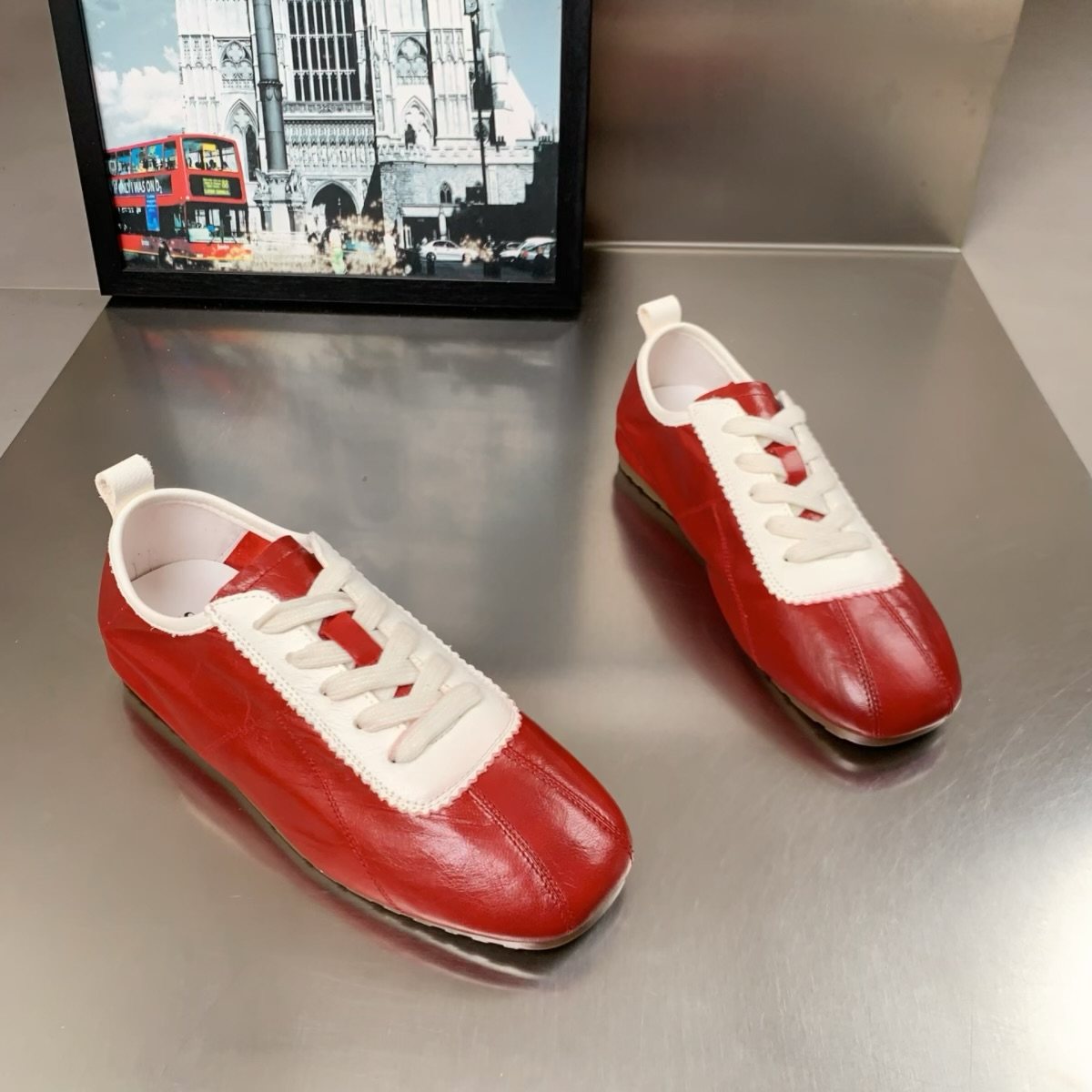 羊皮拼色德训鞋女2026春季新款系带圆头休闲运动鞋舒适不累脚板鞋,女鞋,德训鞋,淘宝优惠券,粉丝福利购,淘宝优惠卷