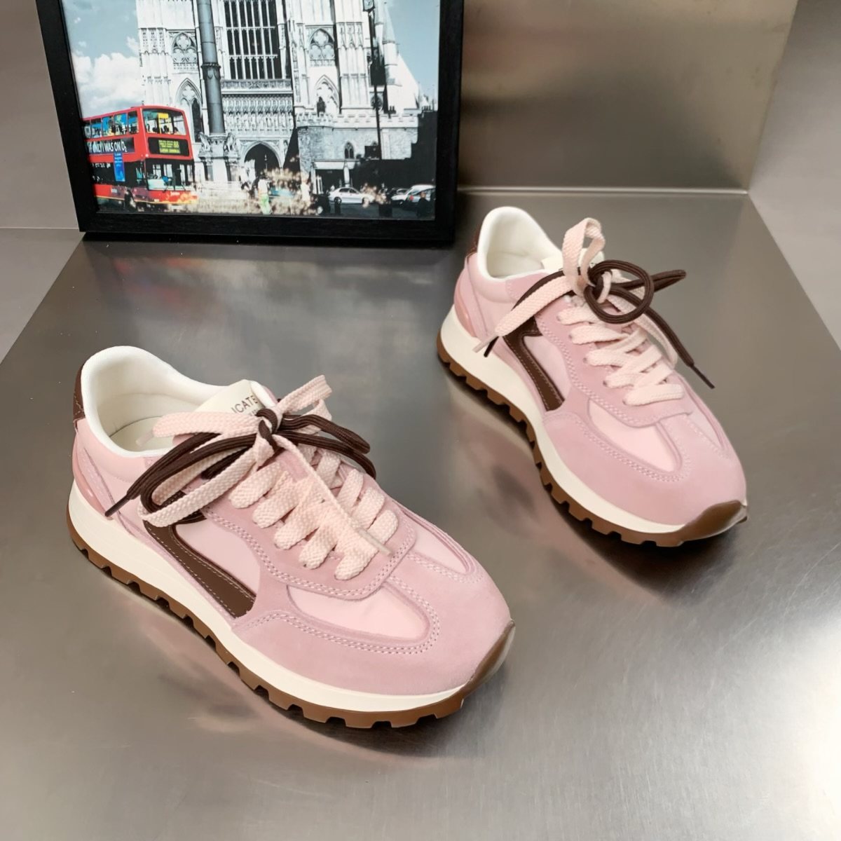 真皮双带拼色德训鞋女2026春季新款显瘦休闲运动鞋百搭系带阿甘鞋,女鞋,德训鞋,淘宝优惠券,粉丝福利购,淘宝优惠卷