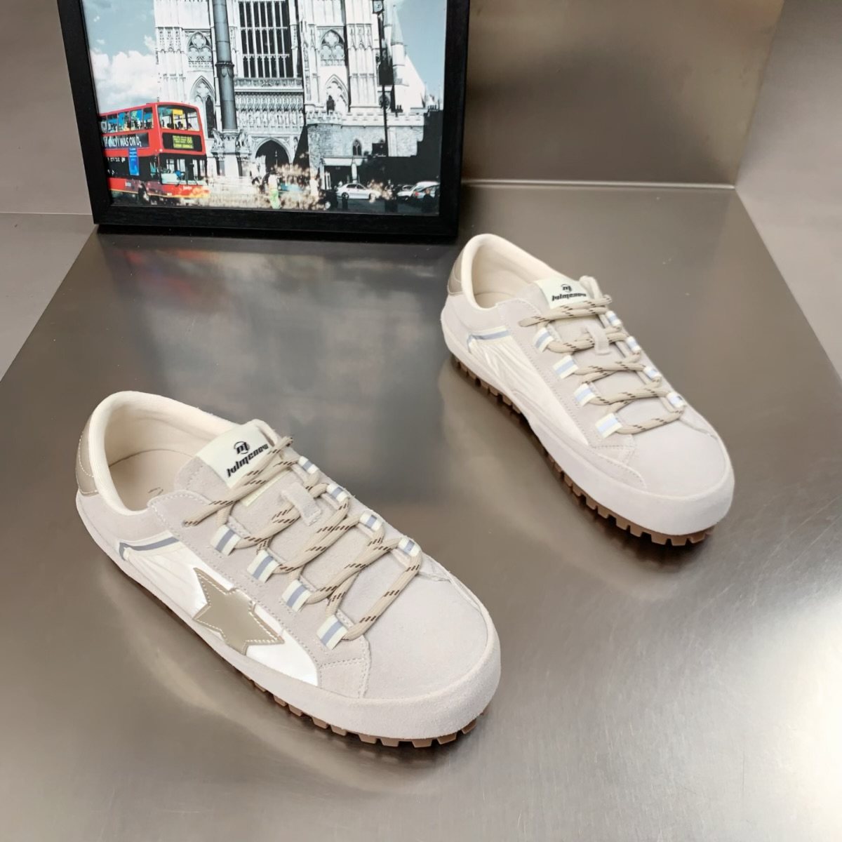 真皮星星德训鞋女2026春季新款时尚拼色交叉绑带舒适百搭休闲板鞋,女鞋,德训鞋,淘宝优惠券,粉丝福利购,淘宝优惠卷