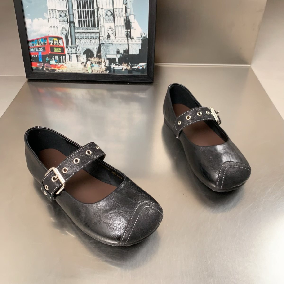 真皮复古铆钉皮带扣玛丽珍鞋女2026春季新款平底软底百搭休闲单鞋,女鞋,时尚芭蕾鞋,淘宝优惠券,粉丝福利购,淘宝优惠卷