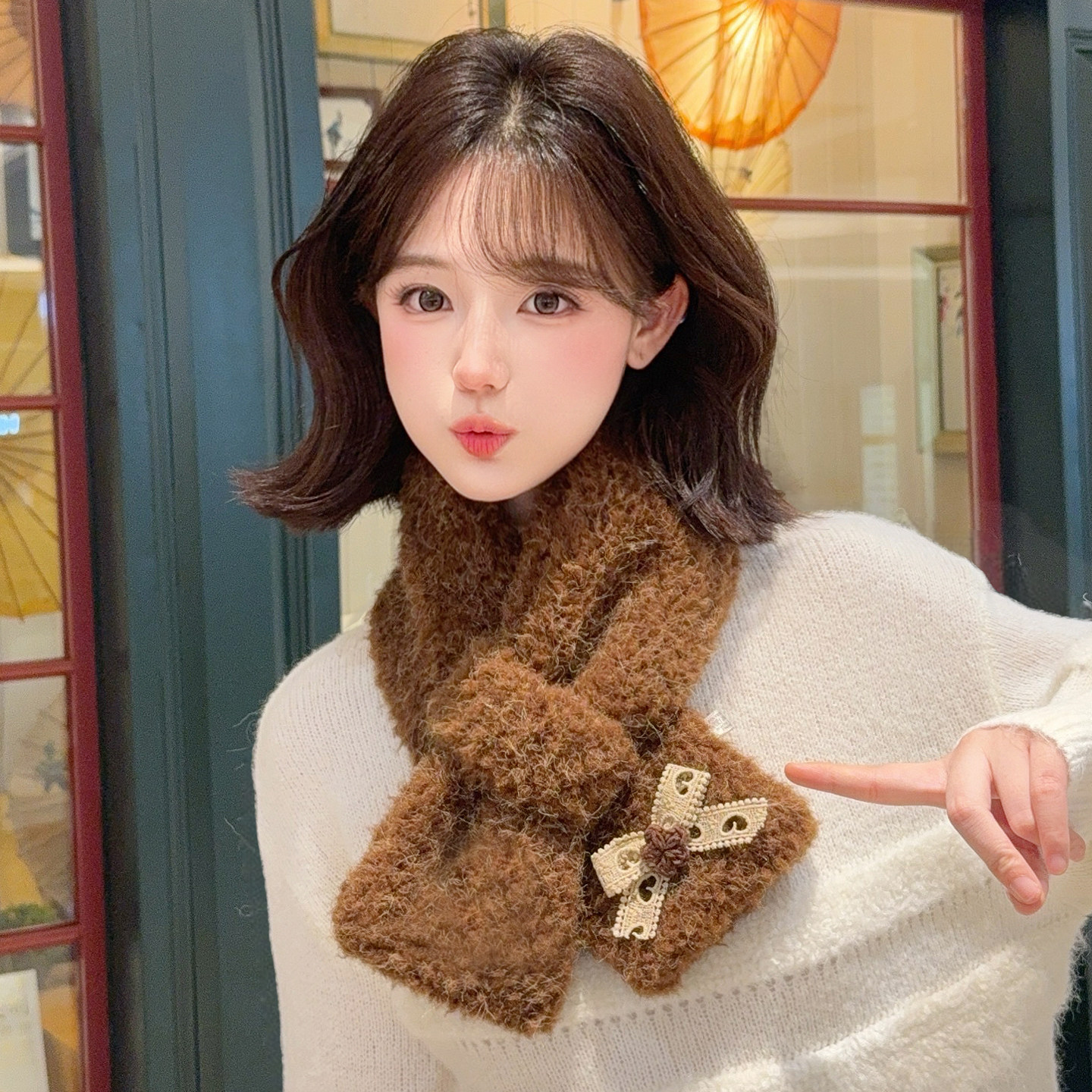 仿羊羔绒小围脖女秋冬季保暖软糯围巾学生韩版百搭纯色甜美日系新,服饰配件/皮带/帽子/围巾,围巾/丝巾/披肩,淘宝优惠券,粉丝福利购,淘宝优惠卷