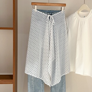 2026小圆点裙帘女春夏韩版 半身裙学生 百搭系带叠穿屁帘搭配牛仔裤