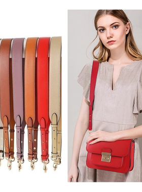 MK包包宽肩带配件黑色包带斜挎带真皮可调节牛皮女包替换带子单买