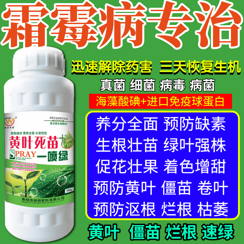 霜霉病专治喷绿变绿保花通用保果蔬菜叶面肥花卉果树植物肥料绿叶