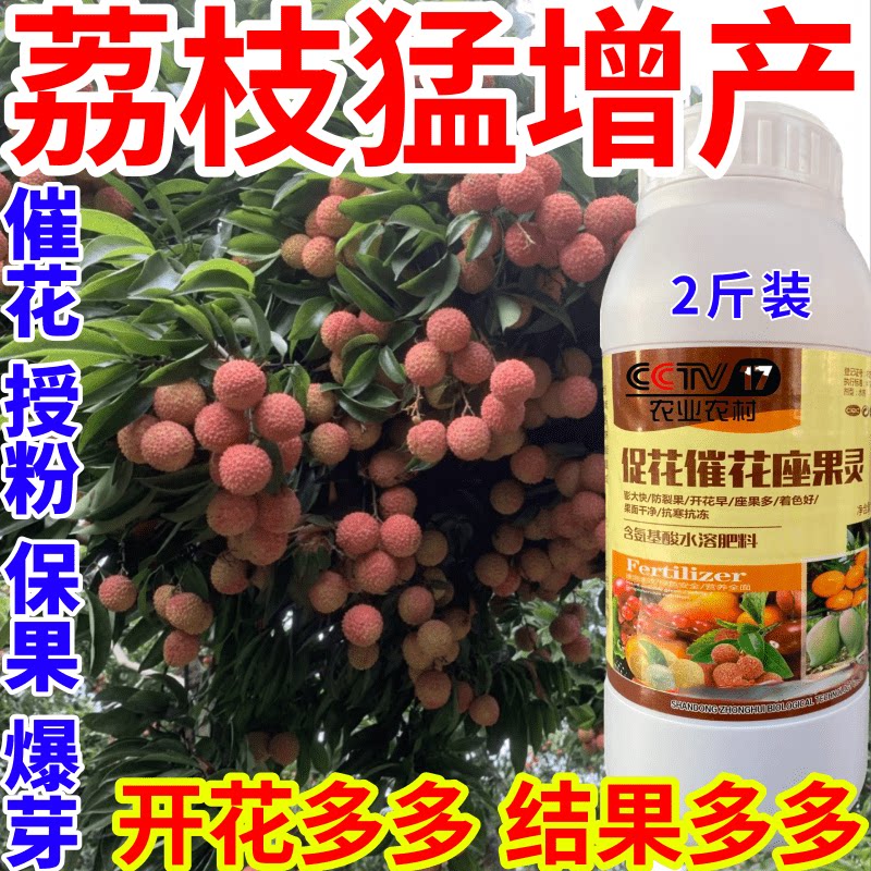 荔枝猛增产果肥壮花壮果座果精防落素果树瓜果蔬菜授粉膨大叶面肥