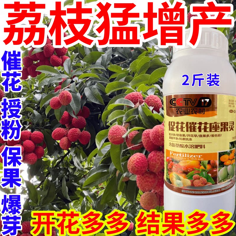 荔枝猛增产果肥壮花壮果座果精防落素果树瓜果蔬菜授粉膨大叶面肥